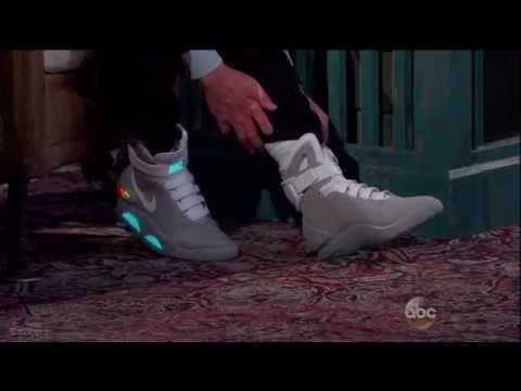 Michael J. Fox Shows Off New Power Laced Nike Mags On Jimmy Kimmel Live