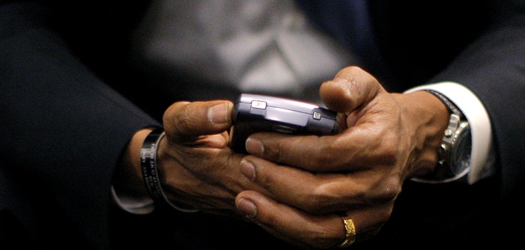 Barack Obama et son BlackBerry