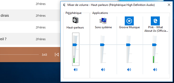 Contrôle du volume des applications Windows
