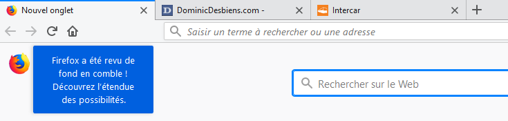 Onglets dans Firefox Quantum