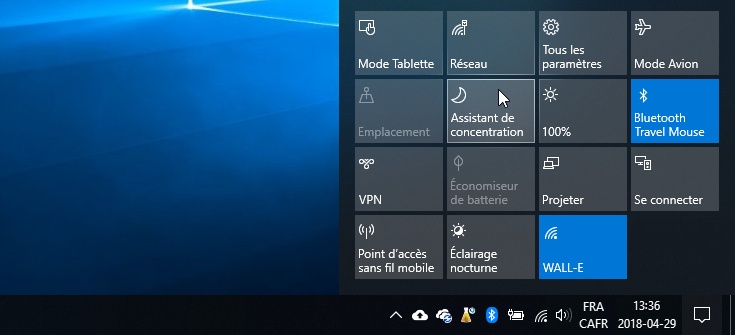 Assistant de concentration Windows 10