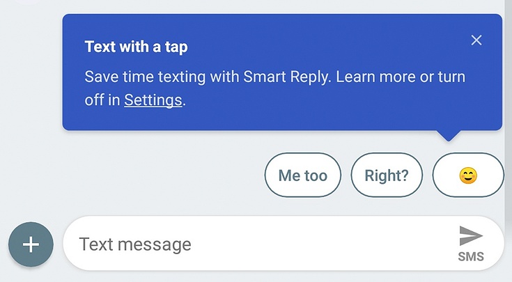 Réponses suggérées dans Android Messages