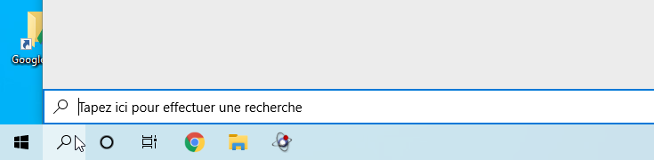 L'outil de recherche et Cortana sont séparés