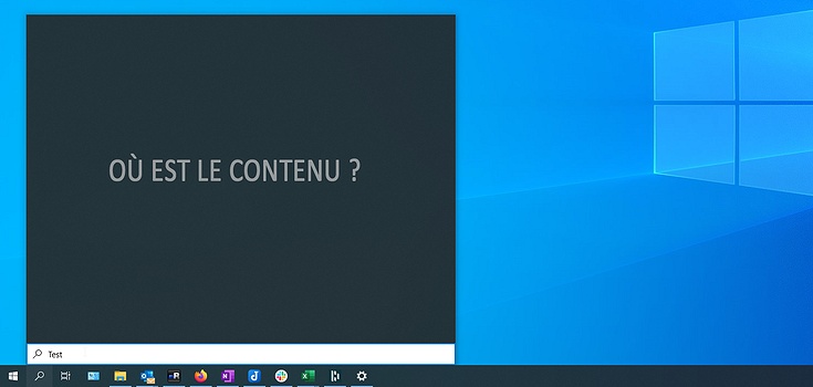 Recherche Windows 10 vide