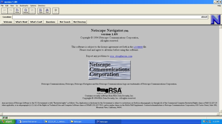 1e version Netscape, 1994